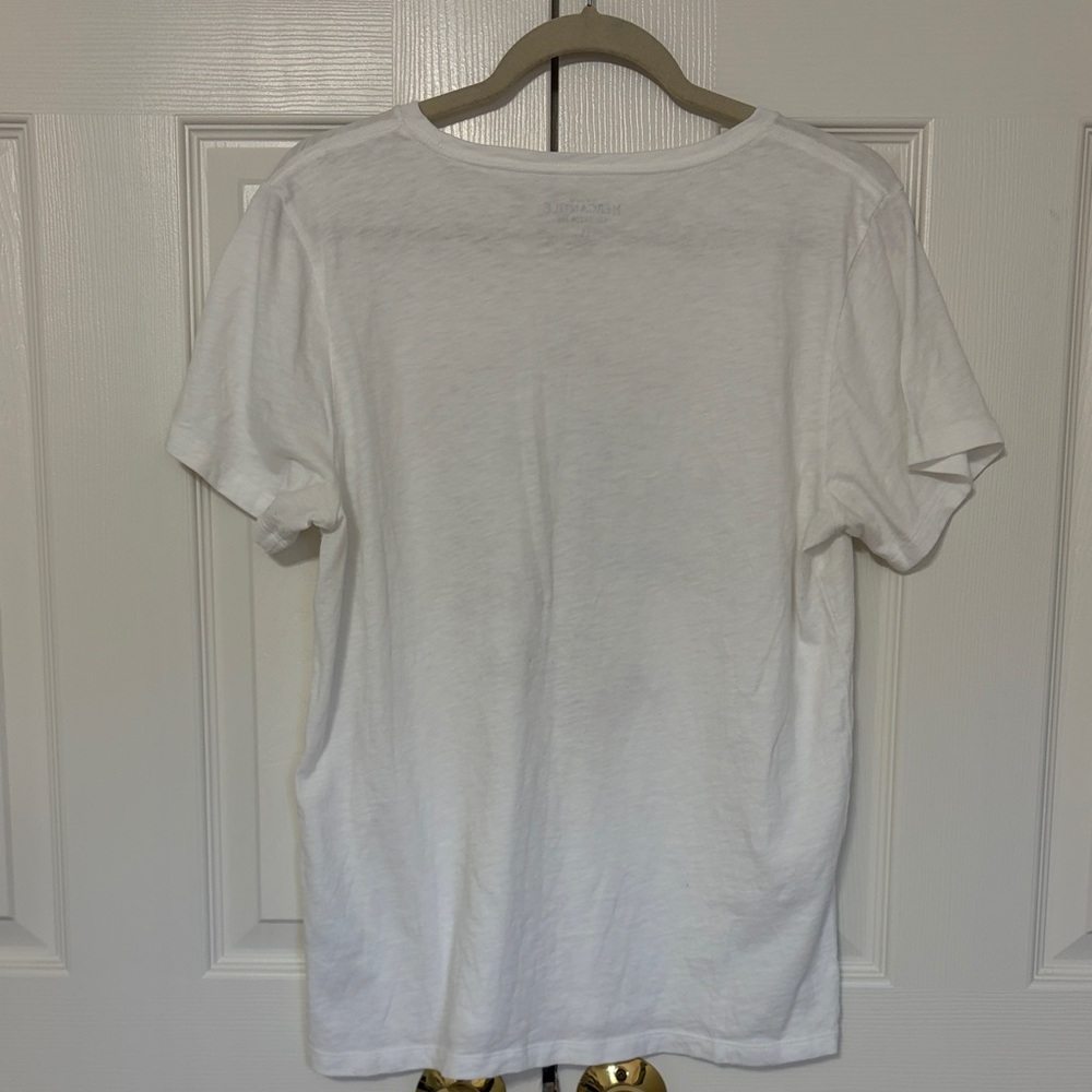 J. Crew White Graphic Tee with French Dachshund Print L - Picture 6 of 7
